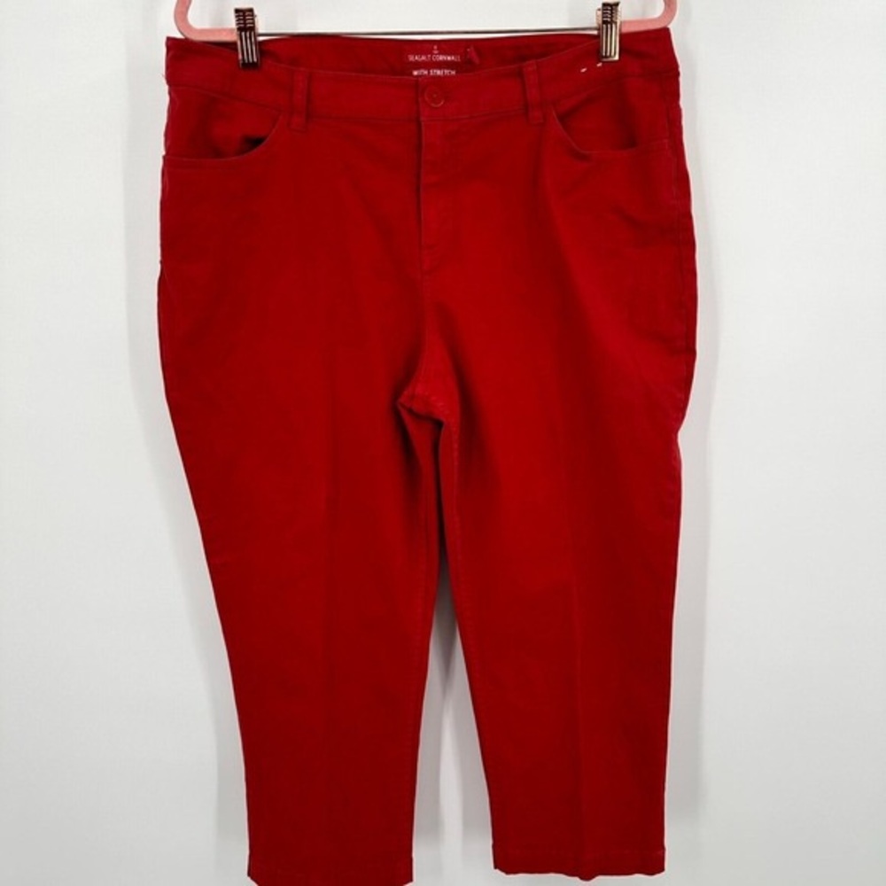 Men's Red Slim Fit Jeans - Picture 2 of 4